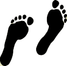 one pair of black footprints